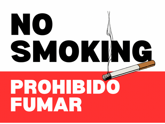 No Smoking / Prohibido Fumar – Bilingual Peel - and - Stick Safety Sign (8.5 × 11 in) - CGAP Industries