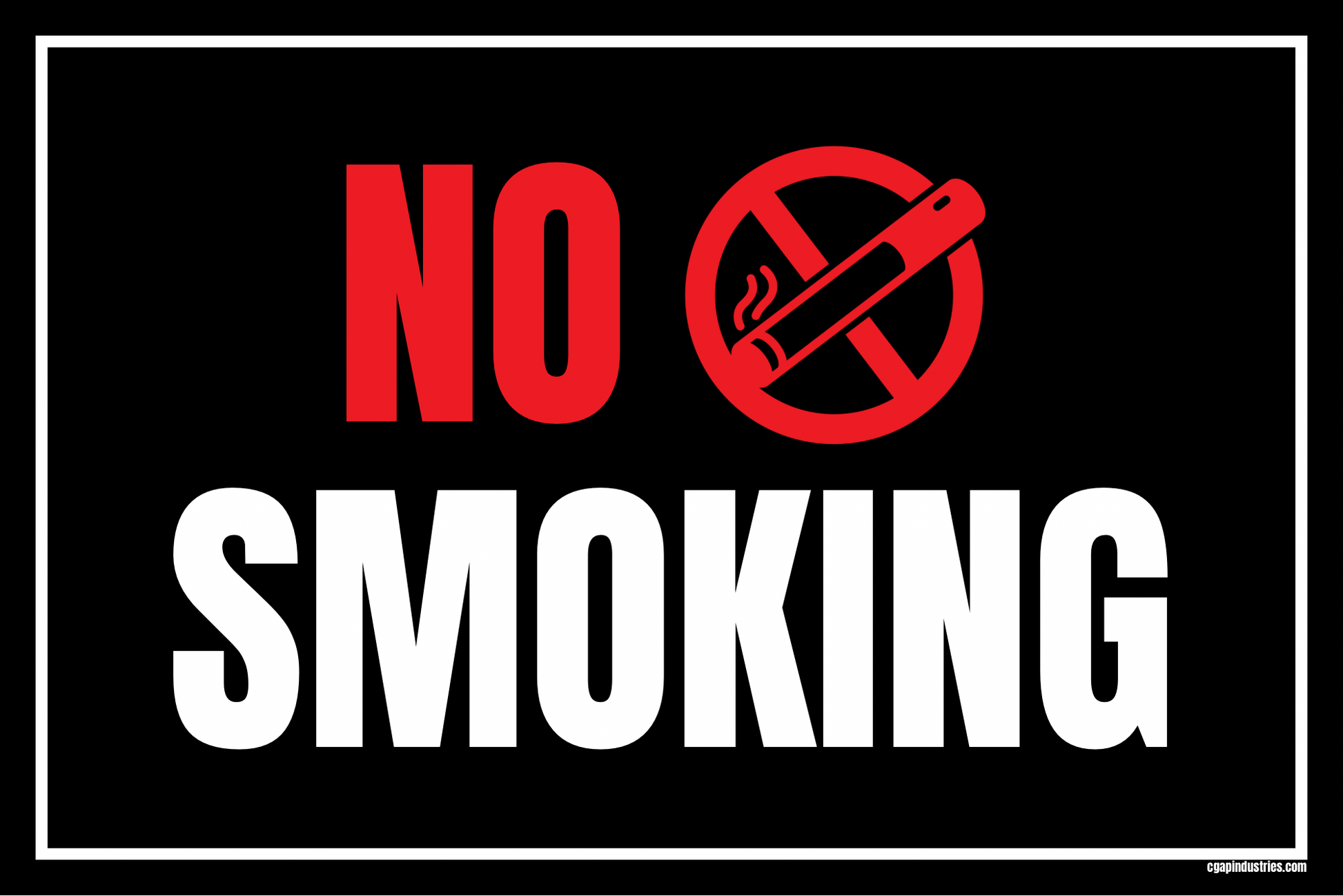 No Smoking Sign – Bold Black & Red Design | Indoor/Outdoor Safety Decal (8.5 × 11 in) | CGAP Safety - CGAP Industries