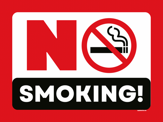 No Smoking Sign – Bold Red & Black Block Design | Indoor/Outdoor Safety Decal (8.5 × 11 in) | CGAP Safety - CGAP Industries
