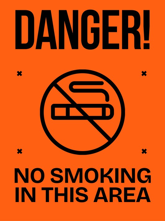 No Smoking Sign – DANGER Orange Industrial Design | Indoor/Outdoor Safety Decal (8.5 × 11 in) | CGAP Safety - CGAP Industries