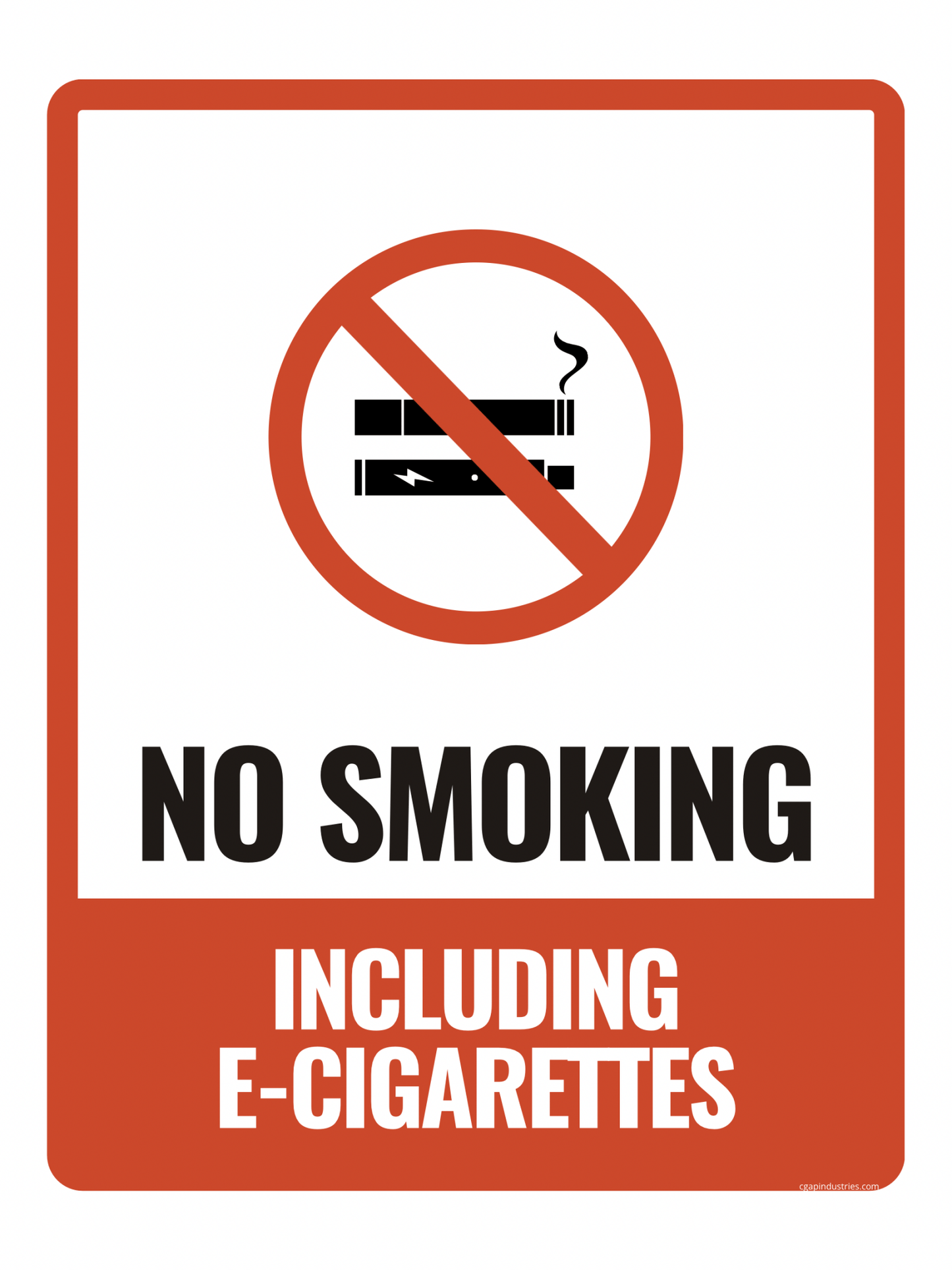 No Smoking Sign – Includes E - Cigarettes & Vaping | Indoor/Outdoor Safety Decal (8.5 × 11 in) | CGAP Safety - CGAP Industries