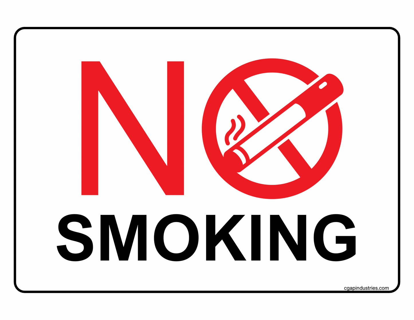 No Smoking Sign – Simple Red & Black Design | Indoor/Outdoor Safety Decal (8.5 × 11 in) | CGAP Safety - CGAP Industries