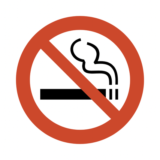 No Smoking Symbol Decal – Universal Safety Sign (Round, Red/Black/White) | CGAP Safety - CGAP Industries