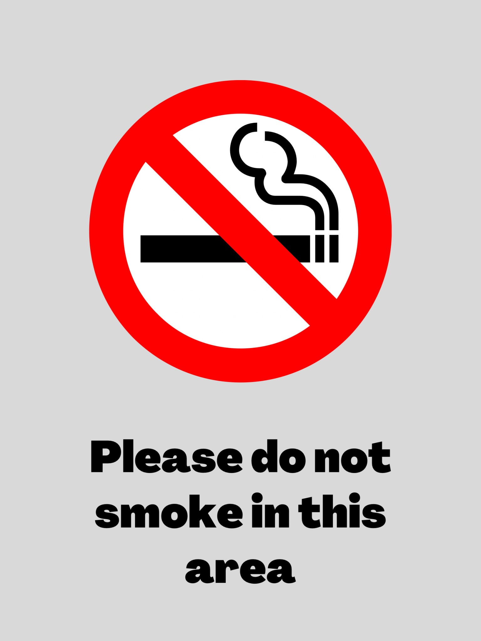 Please Do Not Smoke in This Area Sign – Simple Red & Black Design | Indoor/Outdoor Safety Decal (8.5 × 11 in) | CGAP Safety - CGAP Industries