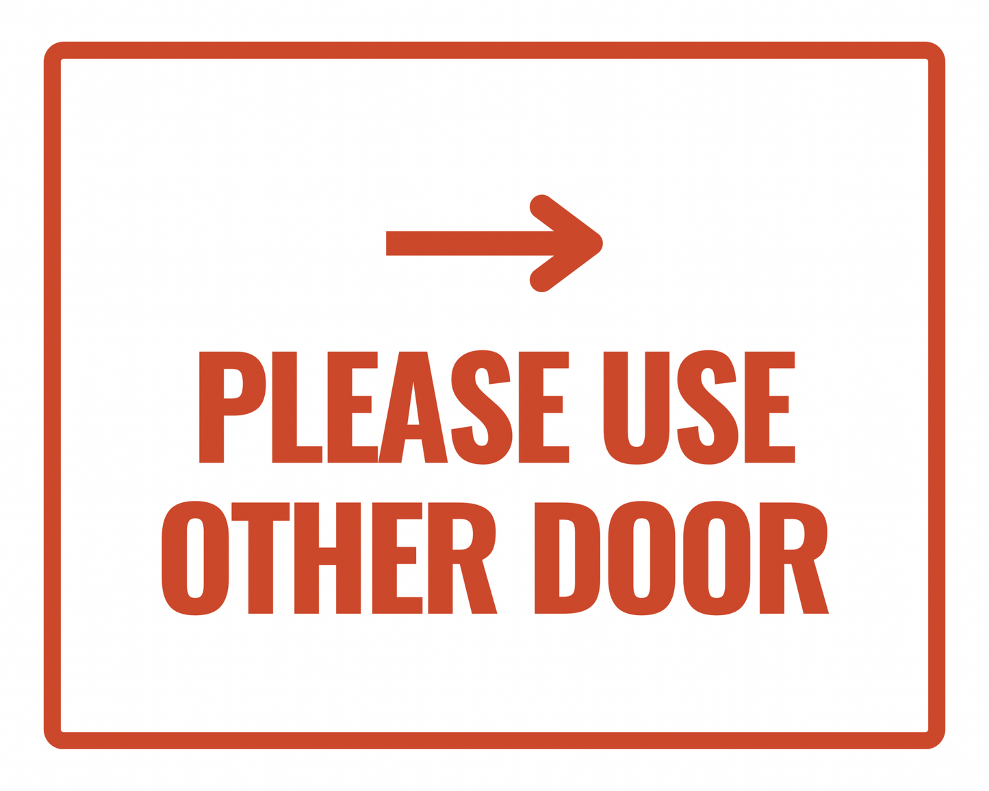 PLEASE USE OTHER DOOR — Directional Safety Peel & Stick Decal (8.5 × 11 in) - CGAP Industries