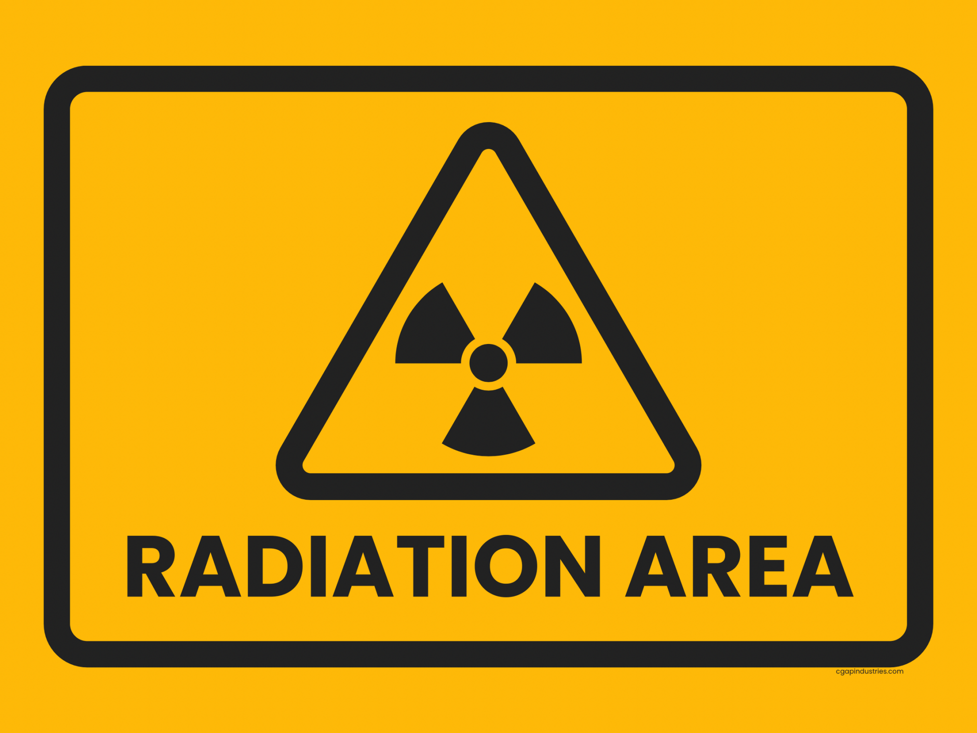 Radiation Area Sign – Yellow & Black Hazard Symbol | Indoor/Outdoor Safety Decal (8.5 × 11 in) | CGAP Safety - CGAP Industries