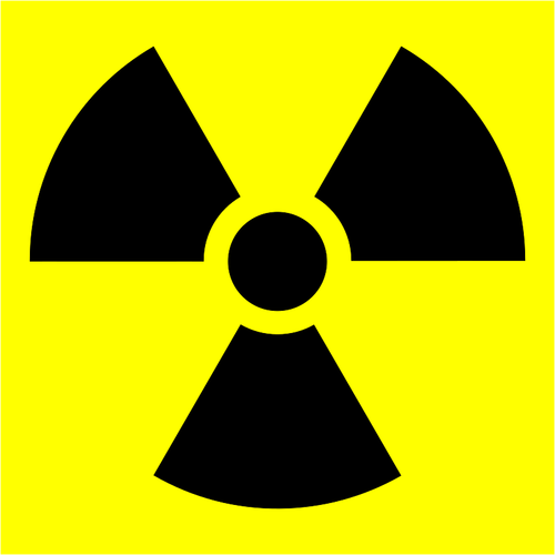 RADIATION WARNING SIGN — Yellow & Black Hazard Symbol (8.5 × 11 in, Peel & Stick Decal) - CGAP Industries