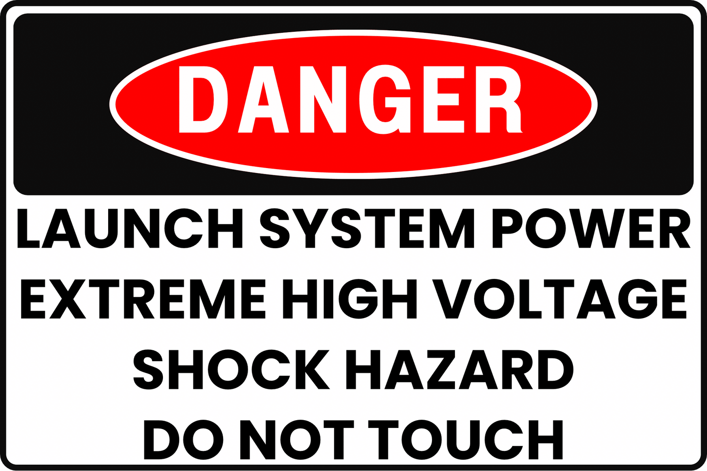 ROLLER COASTER LAUNCH SYSTEM EXTREME HIGH VOLTAGE DANGER SAFETY SIGN, 8X12 RUST - RESISTANT ALUMINUM WITH UV - RESISTANT GRAPHICS BY CGAP SAFETY - CGAP Industries