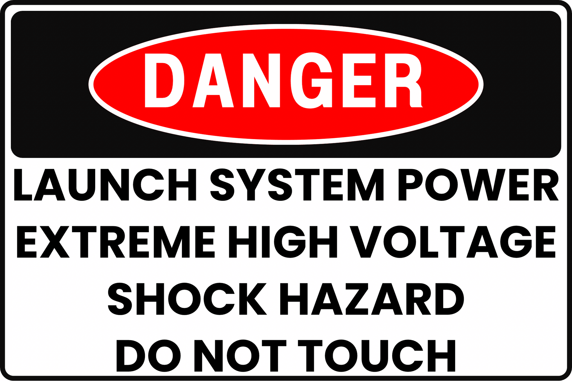 ROLLER COASTER LAUNCH SYSTEM EXTREME HIGH VOLTAGE DANGER SAFETY SIGN, 8X12 RUST - RESISTANT ALUMINUM WITH UV - RESISTANT GRAPHICS BY CGAP SAFETY - CGAP Industries
