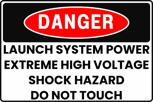 ROLLER COASTER LAUNCH SYSTEM EXTREME HIGH VOLTAGE DANGER SAFETY SIGN, 8X12 RUST - RESISTANT ALUMINUM WITH UV - RESISTANT GRAPHICS BY CGAP SAFETY - CGAP Industries