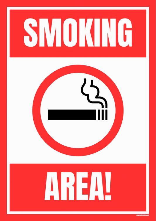 Smoking Area Sign – Designated Smoking Zone Marker | Indoor/Outdoor Safety Decal (8.5 × 11 in) | CGAP Safety - CGAP Industries