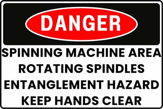 SPINNING MILL MACHINERY DANGER SIGN – ENTANGLEMENT PREVENTION – FOR INDUSTRIAL TEXTILE FACILITIES – 8X12 UV - RESISTANT, RUST - RESISTANT ALUMINUM – PROFESSIONAL FACILITY GRADE – BY CGAP SAFETY - CGAP Industries
