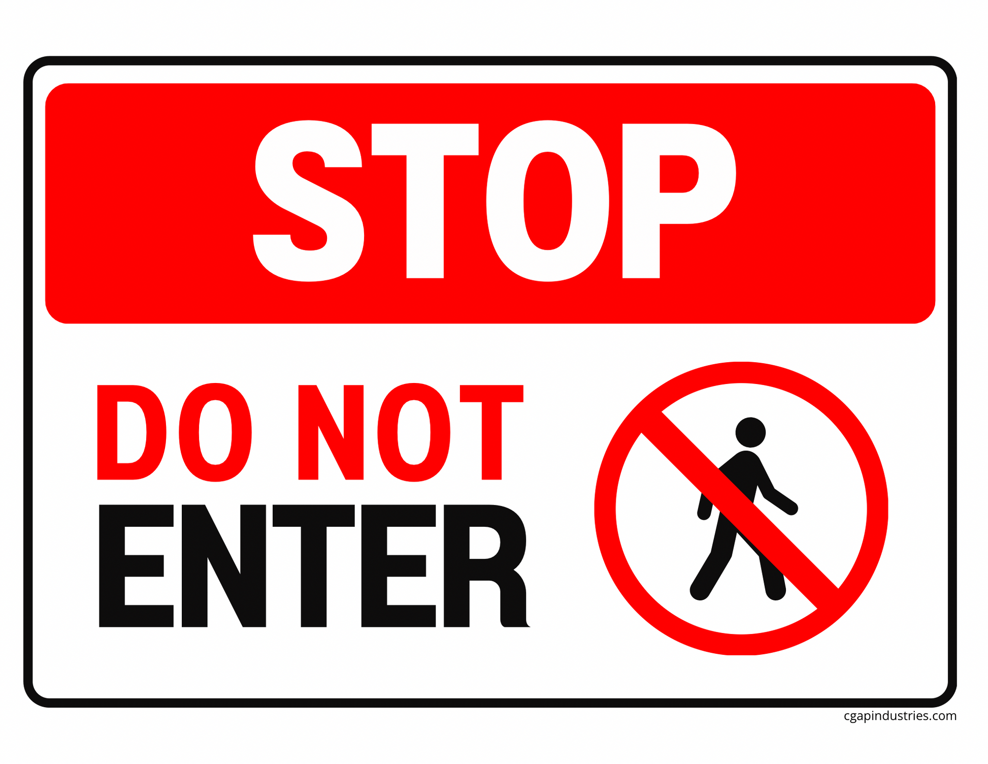 STOP — Do Not Enter | OSHA - Style Safety Decal (8.5 × 11 in) - CGAP Industries