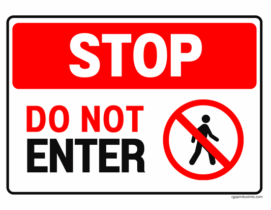 STOP — Do Not Enter | OSHA - Style Safety Decal (8.5 × 11 in) - CGAP Industries