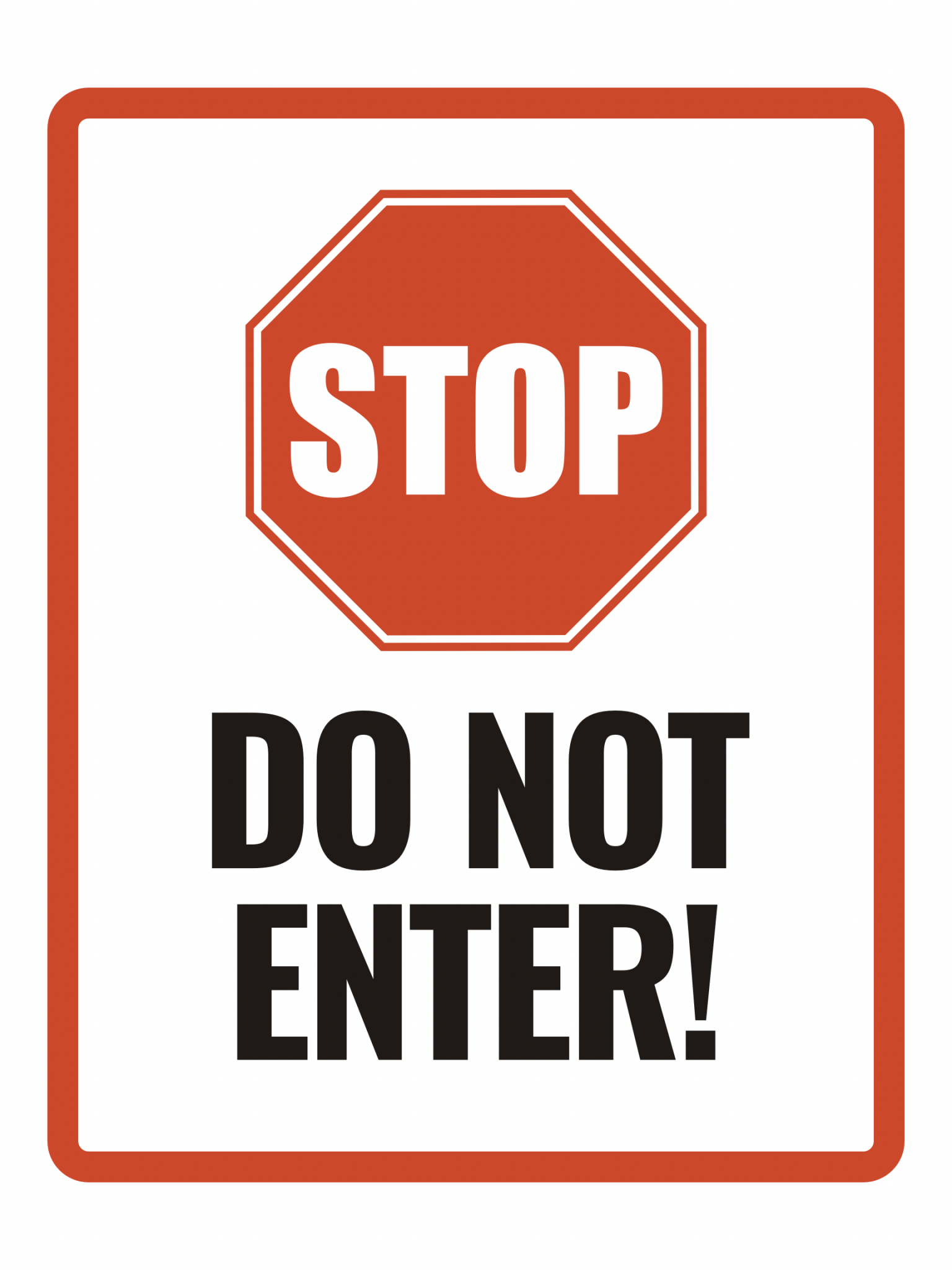 STOP — DO NOT ENTER! | Red Safety Door Decal (8.5 × 11 in, Peel & Stick) - CGAP Industries
