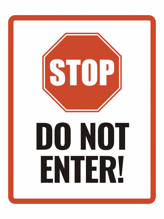 STOP — DO NOT ENTER! | Red Safety Door Decal (8.5 × 11 in, Peel & Stick) - CGAP Industries