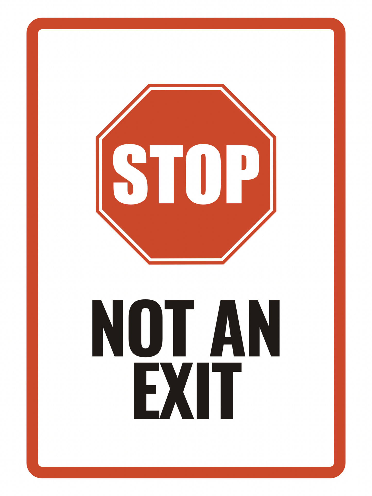 STOP — NOT AN EXIT | OSHA - Style Door Safety Peel & Stick Decal (8.5 × 11 in) - CGAP Industries