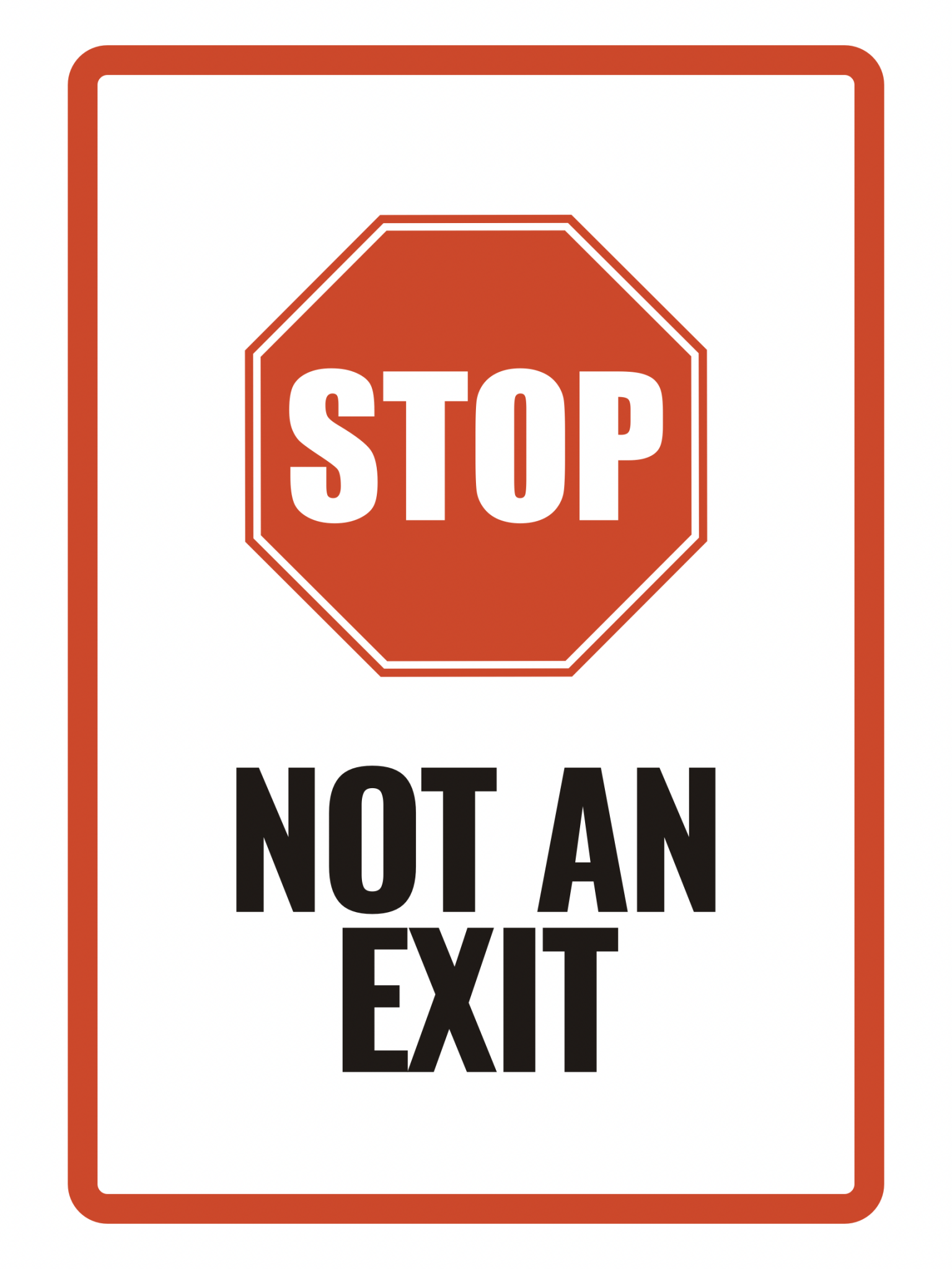 STOP — NOT AN EXIT | OSHA - Style Door Safety Peel & Stick Decal (8.5 × 11 in) - CGAP Industries