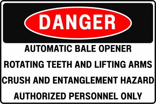 TEXTILE BALE OPENING DANGER SIGN – CRITICAL AREA ACCESS CONTROL – FOR RAW MATERIAL PROCESSING – 8X12 UV - RESISTANT, RUST - RESISTANT ALUMINUM – PROFESSIONAL FACILITY GRADE – BY CGAP SAFETY - CGAP Industries
