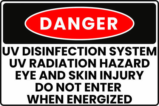 UV Disinfection System Danger Sign – Ultraviolet Radiation Hazard, Eye and Skin Injury, Do Not Enter When Energized – 8x12 Rust - Resistant Aluminum Safety Sign by CGAP Safety - CGAP Industries