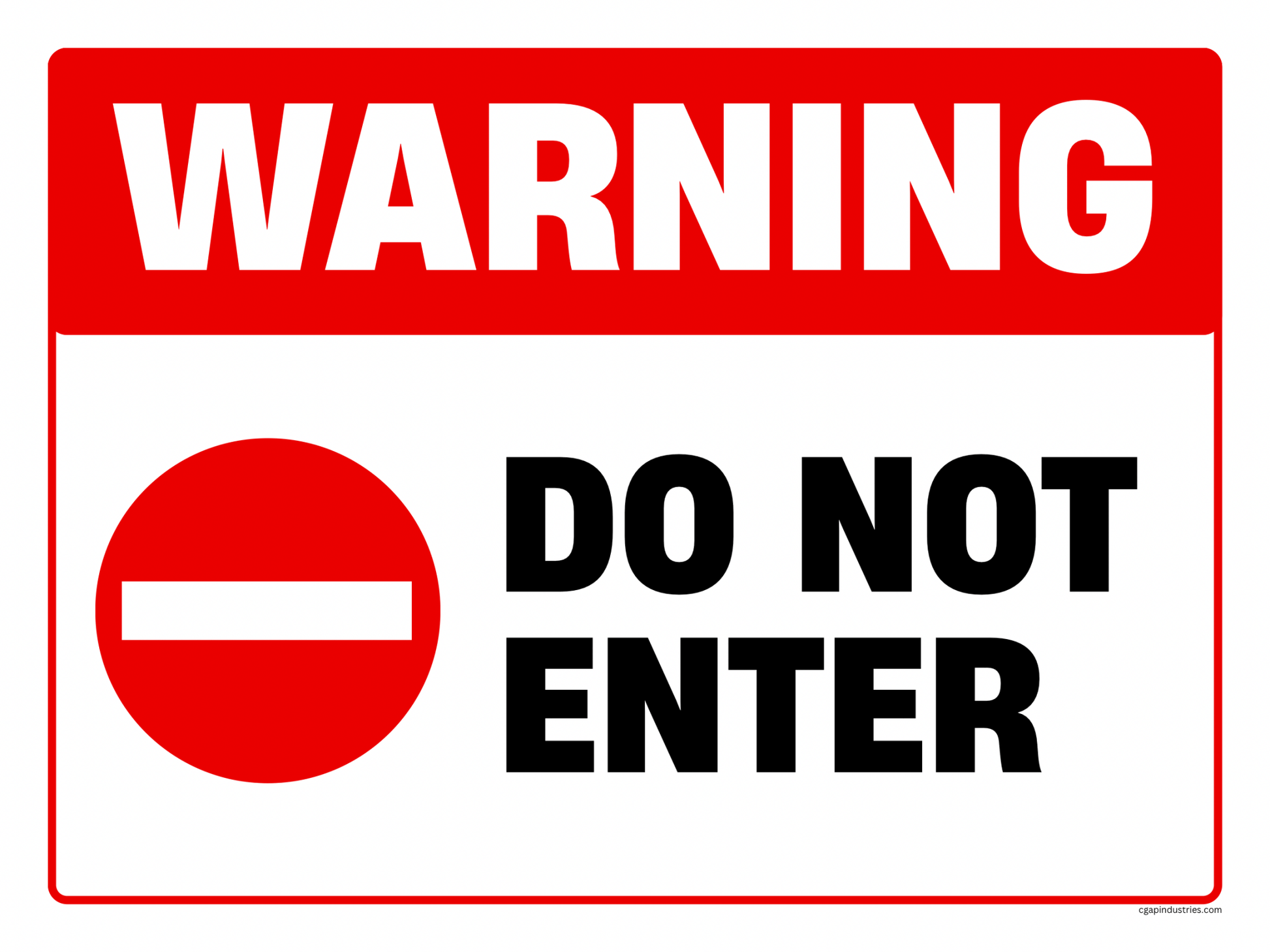 WARNING — Do Not Enter | Peel - and - Stick Safety Decal (8.5 × 11 in) - CGAP Industries
