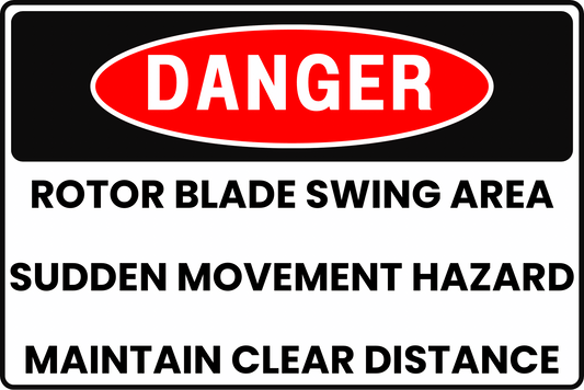 WIND TURBINE ROTOR BLADE SWING AREA SUDDEN MOVEMENT DANGER SAFETY SIGN, 8X12 RUST - RESISTANT ALUMINUM WITH UV - RESISTANT BY CGAP SAFETY - CGAP Industries